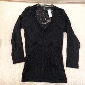 NWT. Helena Stuart. Lace See through top